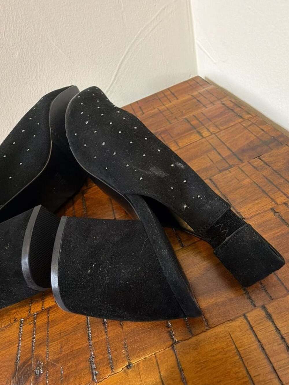 Vaneli Black Suede Studded Slingback Pumps Size 7.5N - Picture 5 of 7